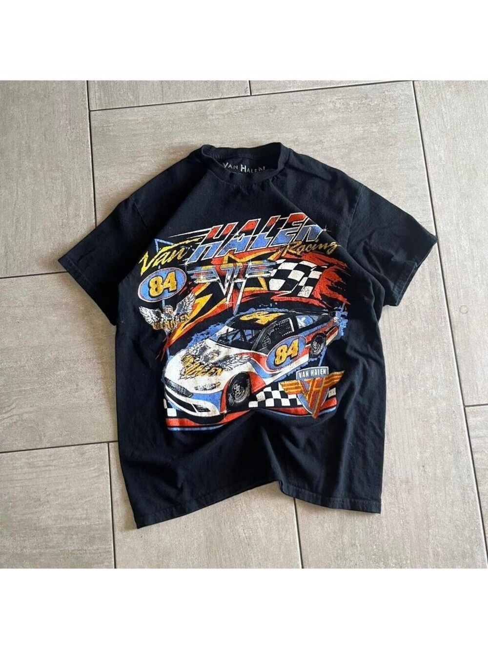 Van Halen Racing    Double Sided Rock Band Tee s